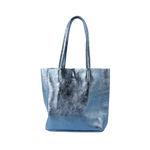 Load image into Gallery viewer, MAISON FANLI - Medium Tote Metallic - Blue Jeans

