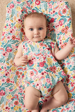 Load image into Gallery viewer, Goldie + Ace - NATIVE BOTANICAL PRINT BUBBLE ROMPER - MULTI
