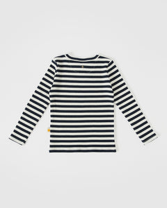 Goldie + Ace - LENNI LONG SLEEVES RIBBED STRIPE SKIVVY - NAVY IVORY