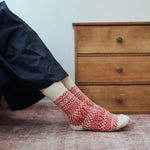 Load image into Gallery viewer, NISHIGUCHI KUTSUSHITA : oslo wool jacquard sock - Red Sox
