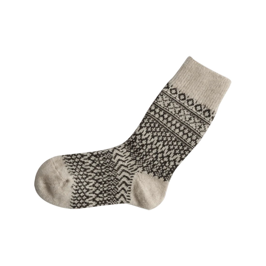 NISHIGUCHI KUTSUSHITA : oslo wool jacquard sock - Oatmeal