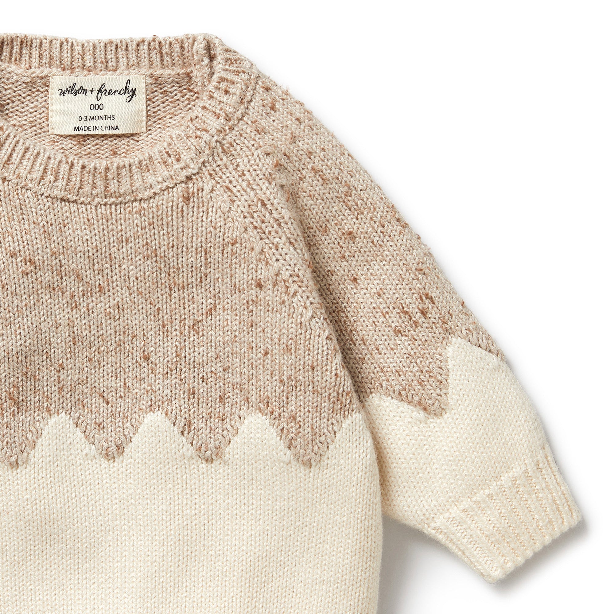 WILSON & FRENCHY - Almond Fleck Knitted Jacquard Jumper