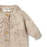Load image into Gallery viewer, WILSON &amp; FRENCHY - Almond Fleck Knitted Cable Growsuit
