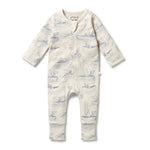 Load image into Gallery viewer, WILSON &amp; FRENCHY - Sail Away Organic Zipsuit with Feet
