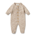 Load image into Gallery viewer, WILSON &amp; FRENCHY - Almond Fleck Knitted Cable Growsuit
