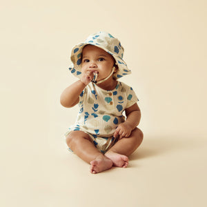 WILSON & FRENCHY Ocean Breeze Crinkle Henley Playsuit