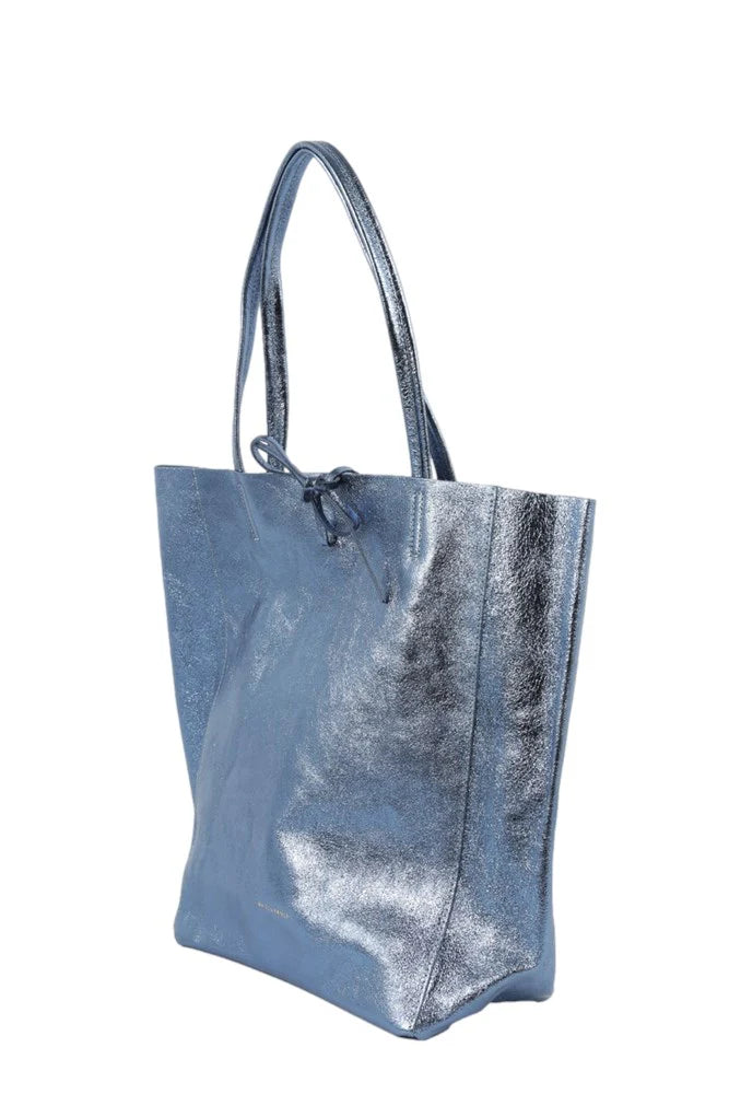 MAISON FANLI - Large Tote Metallic - Blue Jeans