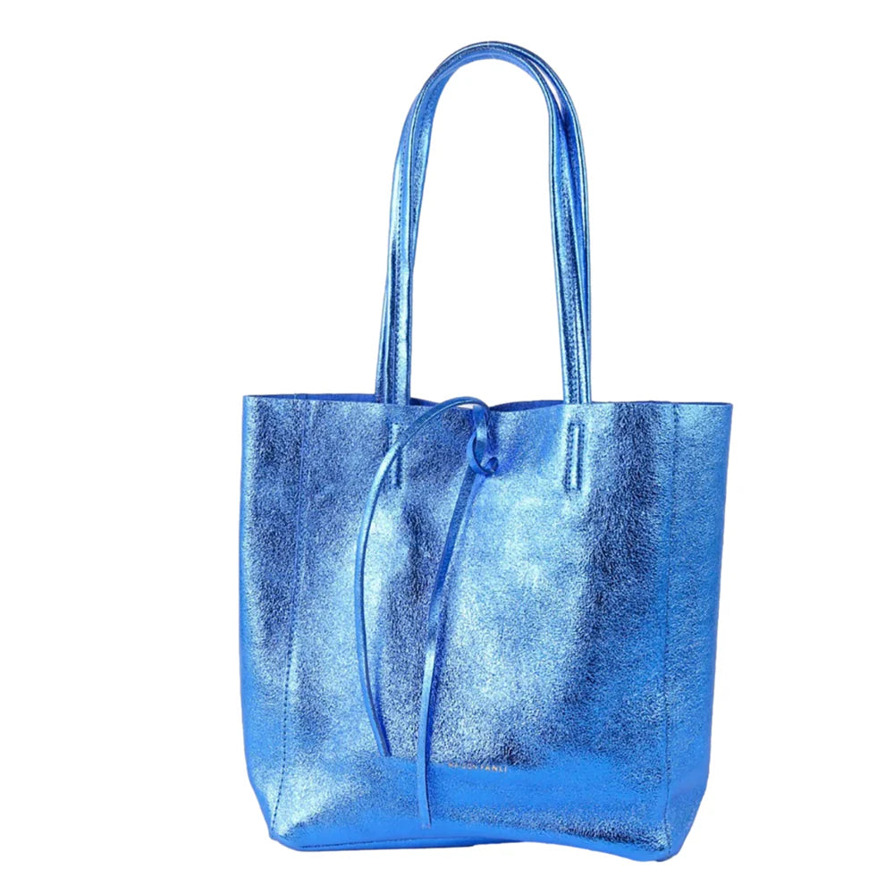 MAISON FANLI - Medium Tote - METALLIC ELECTRIC BLUE