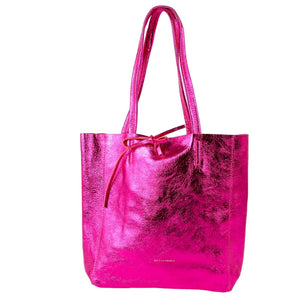 MAISON FANLI - Medium Tote Metallic - FUCHSIA