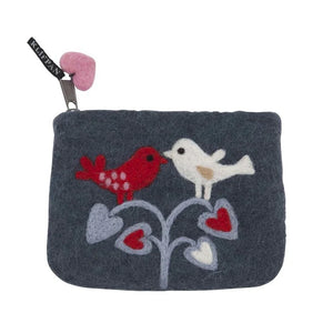 Klippan Love Birds Hand Felted Purse