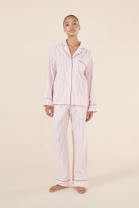 Gingerlilly Octavia Cotton Stripe PJ Burgundy Stripe