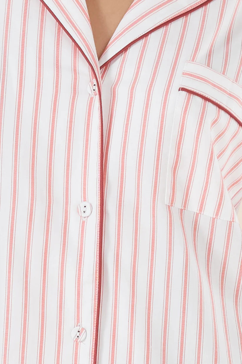 Gingerlilly Octavia Cotton Stripe PJ Burgundy Stripe