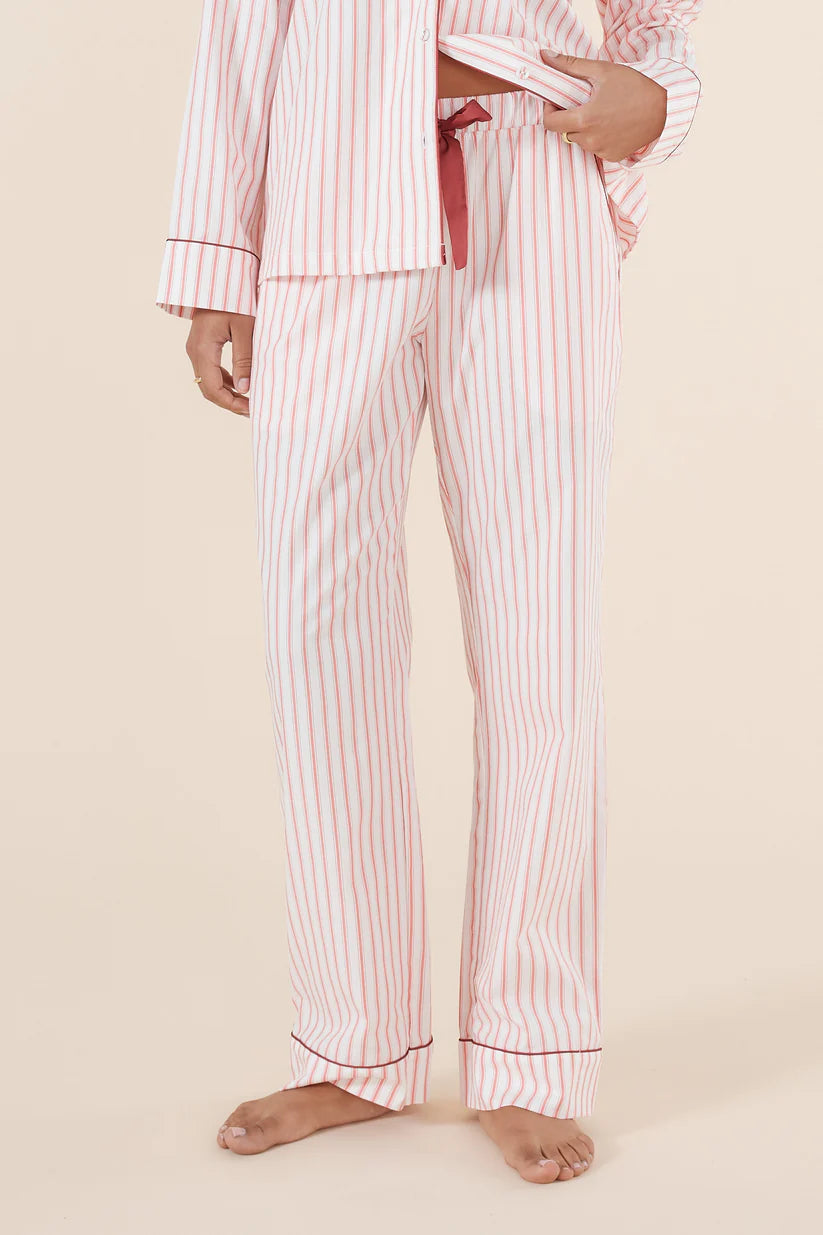 Gingerlilly Octavia Cotton Stripe PJ Burgundy Stripe