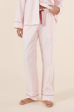 Load image into Gallery viewer, Gingerlilly Octavia Cotton Stripe PJ Burgundy Stripe
