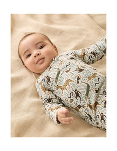 Mini Jungle Organic Zipsuit with Feet