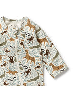 Load image into Gallery viewer, Mini Jungle Organic Zipsuit with Feet
