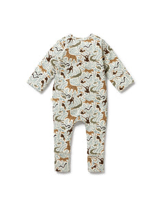 Mini Jungle Organic Zipsuit with Feet