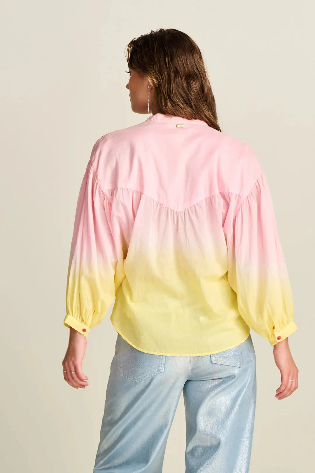 POM Blouse Faded Blooming Pink