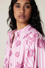 Load image into Gallery viewer, Cable Philly Embroidered Shirt - Pink Stripe
