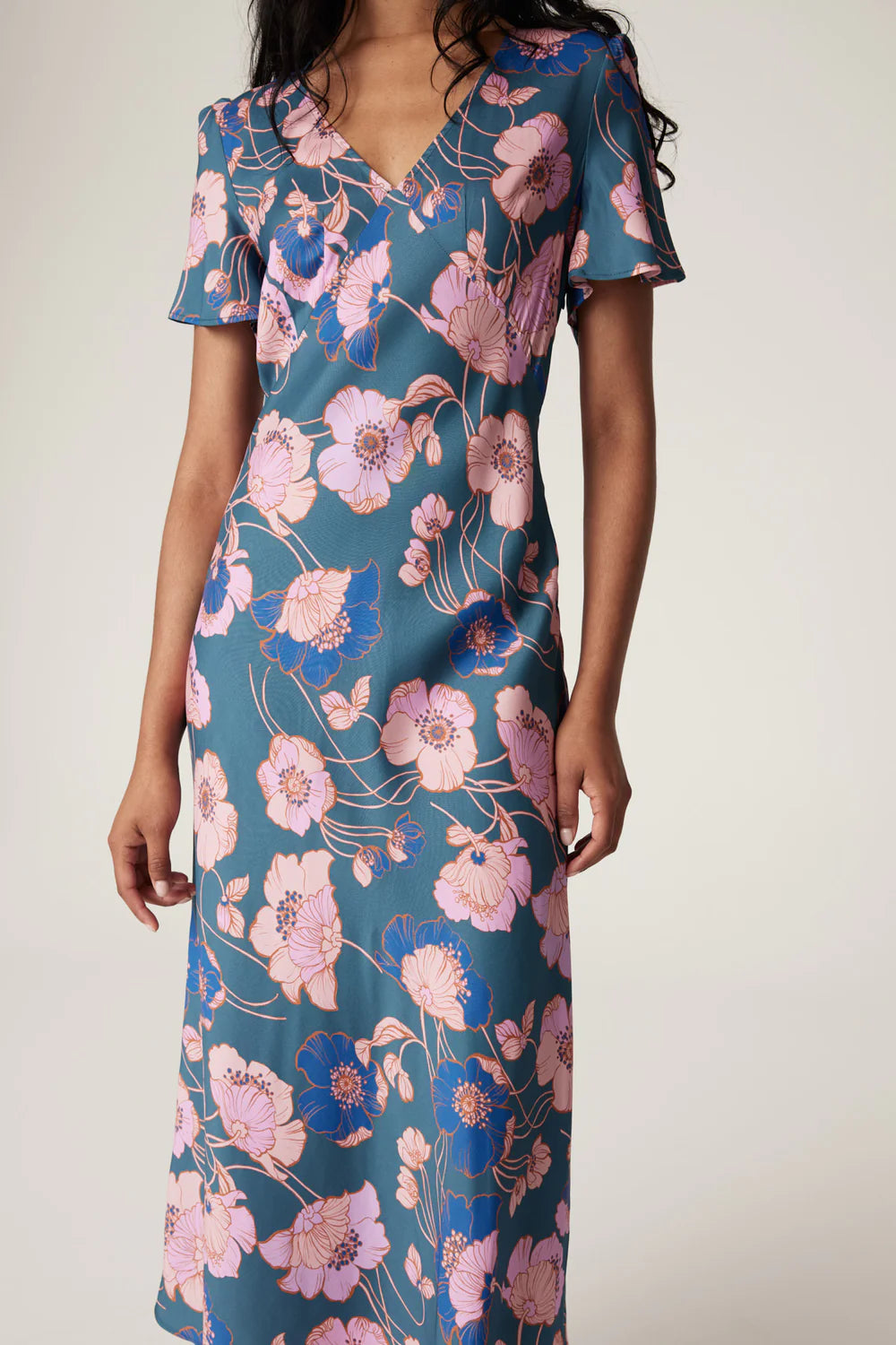 Cable  Poppy Midi Dress -  Pink Floral