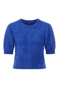 Brushed Pure Cashmere Cardigan - Sapphire Blue