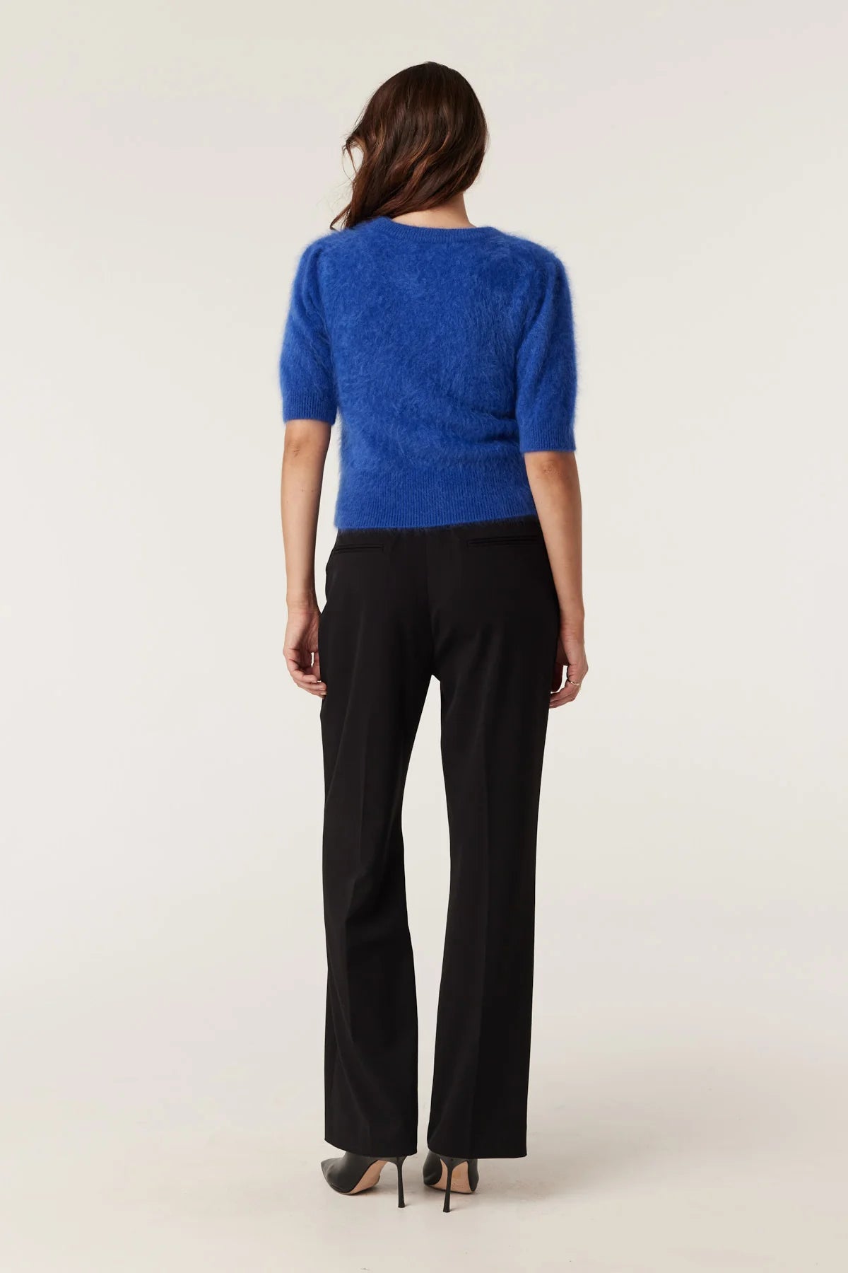 Brushed Pure Cashmere Cardigan - Sapphire Blue