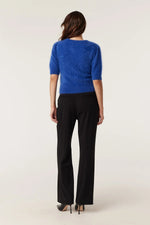 Load image into Gallery viewer, Brushed Pure Cashmere Cardigan - Sapphire Blue
