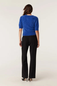Brushed Pure Cashmere Cardigan - Sapphire Blue