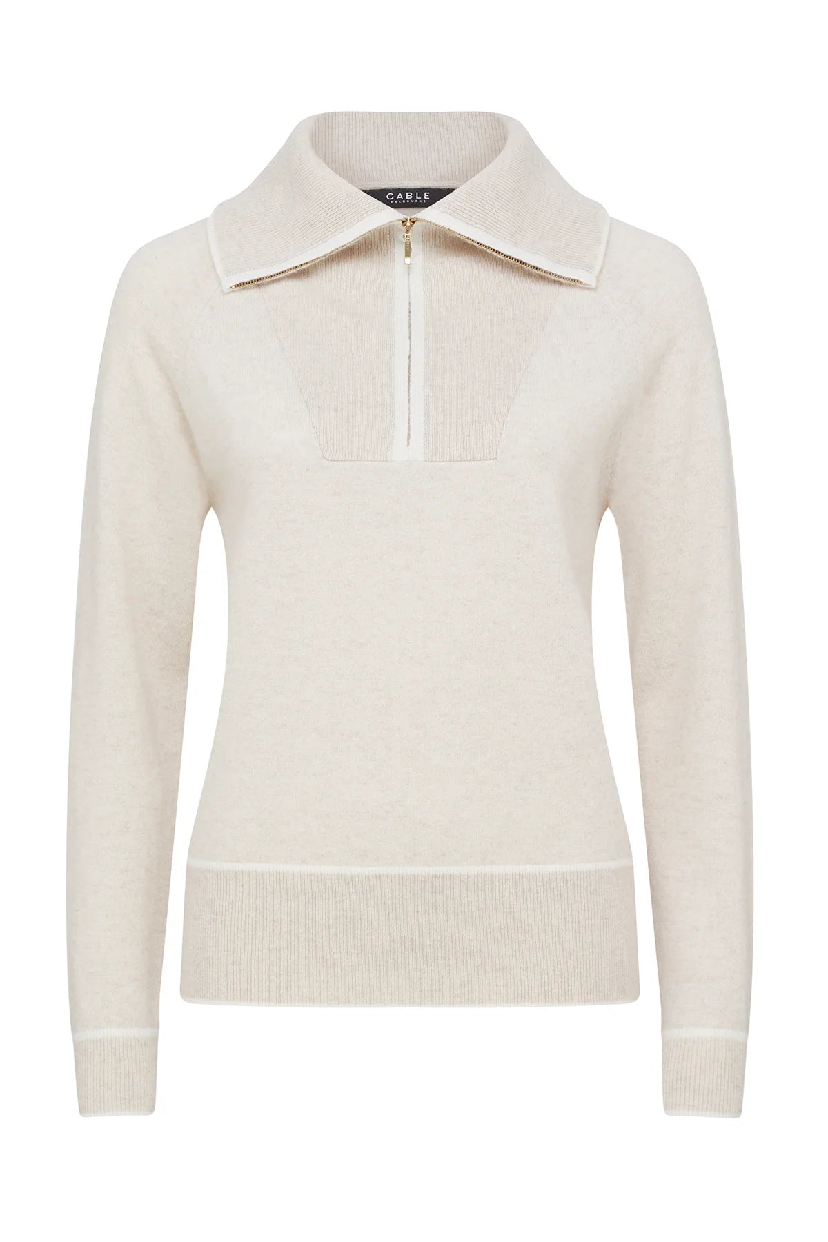 Cashwool Track Jumper - Oatmeal