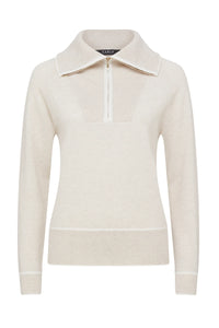 Cashwool Track Jumper - Oatmeal