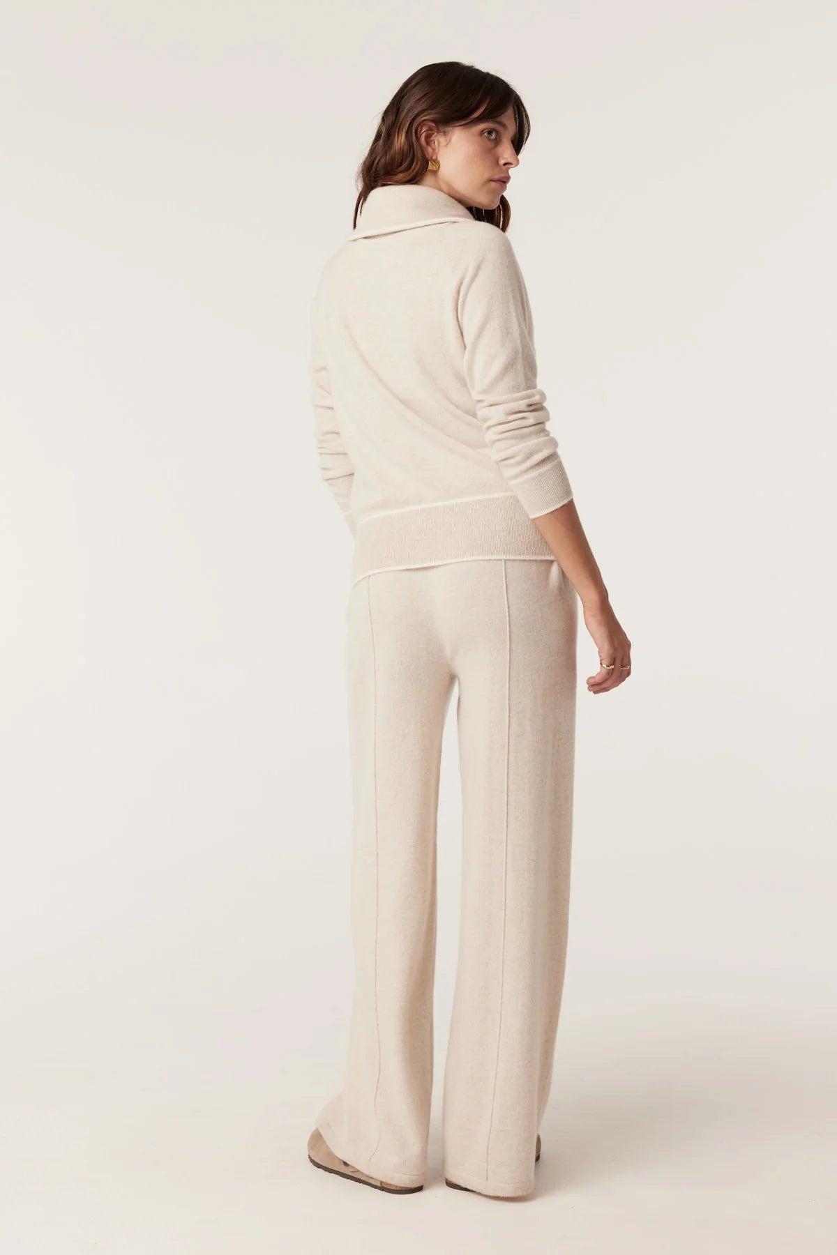 Cashwool Track Jumper - Oatmeal