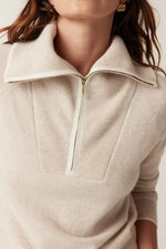 Load image into Gallery viewer, Cashwool Track Jumper - Oatmeal
