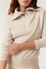 Load image into Gallery viewer, Cashwool Track Jumper - Oatmeal
