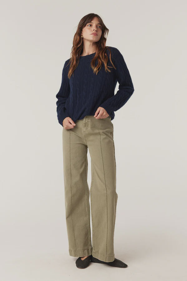 Cashwool Cable Crew Jumper - Navy