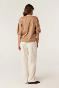 Cable Cashwool V Jumper Camel