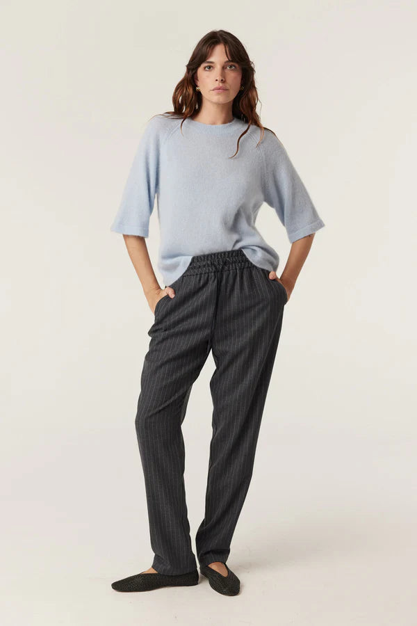Brushed Pure Cashmere Top | Pale Blue