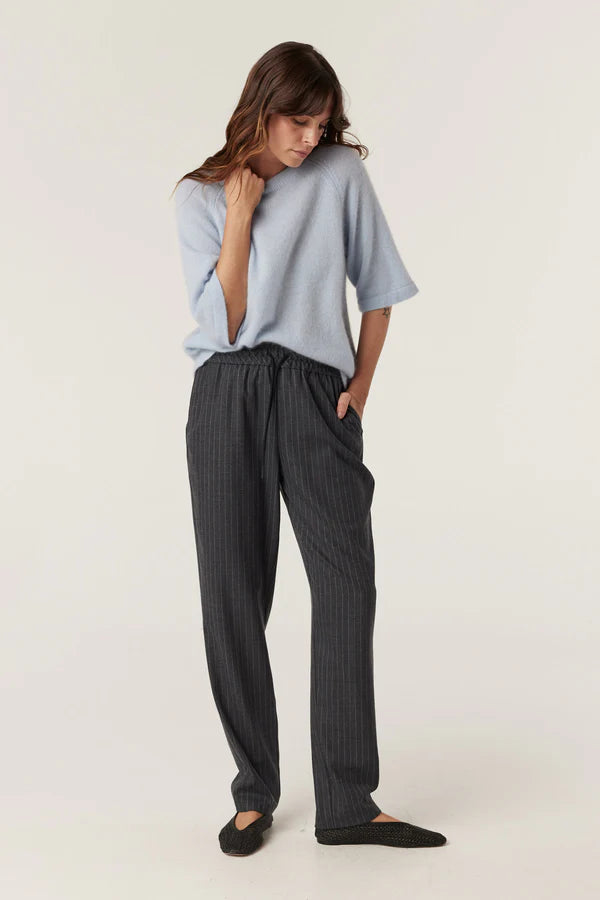 Brushed Pure Cashmere Top | Pale Blue