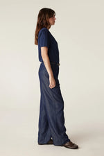 Load image into Gallery viewer, Pima V Neck Tee | Navy
