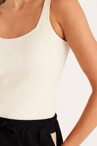 CABLE - Ribbed Knit Tank - Cream