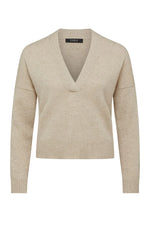 Load image into Gallery viewer, CABLE - Cashwool V Neck Jumper - Oatmeal
