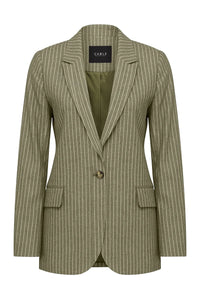 CABLE - Mosman Pinstripe Blazer - Sage Green Pinstripe