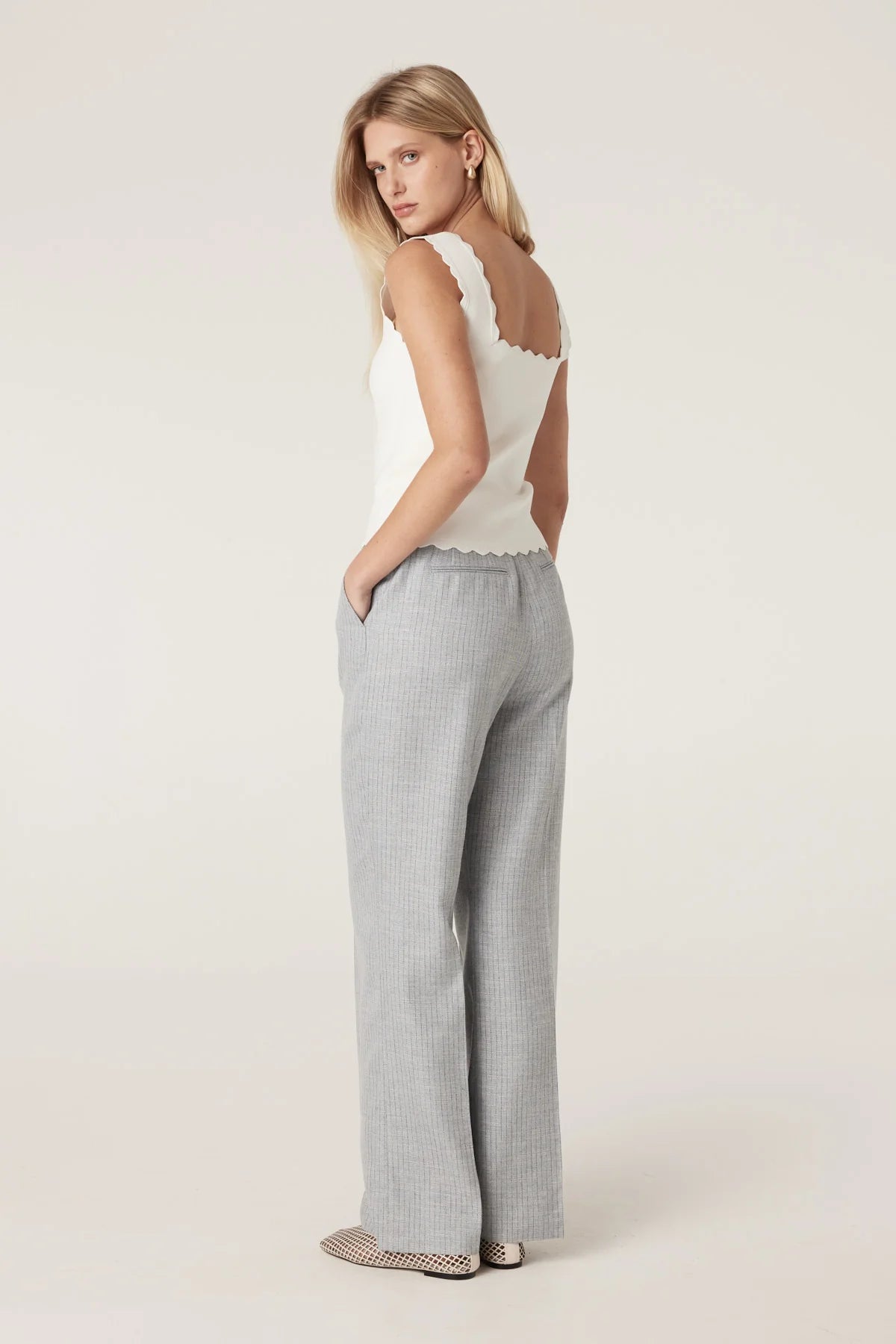 Ivy Linen Pant Blue Pinstripe