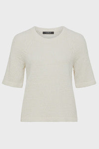 Boucle Knit Crew Top Milk