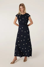 Load image into Gallery viewer, Muse Dress Navy Spot
