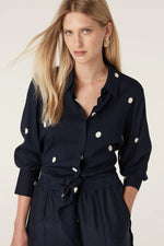 Load image into Gallery viewer, Muse Blouse Navy Spot
