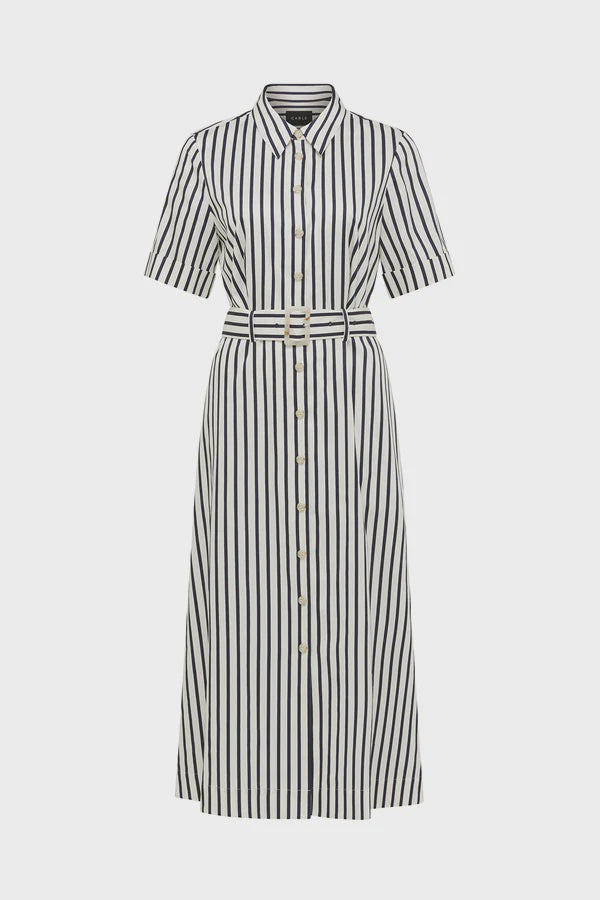 Lina Stripe Shirt Dress Navy Stripe