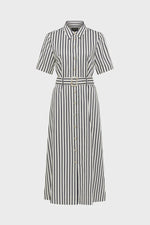 Load image into Gallery viewer, Lina Stripe Shirt Dress Navy Stripe
