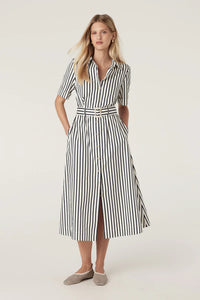 Lina Stripe Shirt Dress Navy Stripe