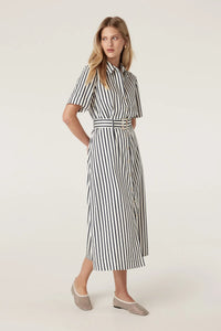 Lina Stripe Shirt Dress Navy Stripe