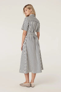 Lina Stripe Shirt Dress Navy Stripe